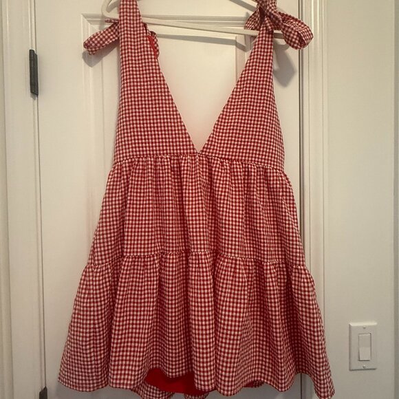 Angel Girl Red Gingham Mini Dress - Picture 1 of 3